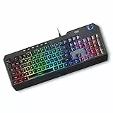 Unbekannt DR1TECH Wasp+ RGB Gaming Tastatur Für PC/PS4 Mit LED Hintergrundbeleuchtung - 104 Tasten Mit 26-Tasten Anti Ghosting - USB Tastatur Mit Kabel (QWERTY Internationales-Layout), Schwarz