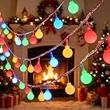 ZingBox LED Lichterkette Kugeln, 1M 10 LED Bunte Batterie Lichterketten, Bunte Kugel Lichterketten für Camping Kinderzimmer, Hochzeit, Party, Weihnachten, Balkon Deko, Garten, Innen & Außen