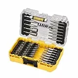 DEWALT 40-tlg. Schrauberbit-Set (21x 25 mm Bits, 16x 50 mm Bits, 2x Steckschlüssel, 1x Bithalter mit Führungshülse, ToughCase) DT70705-QZ
