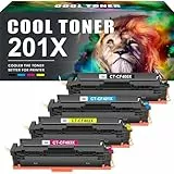 Cool Toner Kompatibel für HP 201X 201A M277dw Color Laserjet Pro MFP CF400X CF400A CF401X CF402X CF403X M252dw M277n M277 277dw M274n (Schwarz Cyan Gelb Magenta, 4er-Pack)