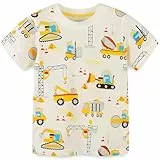 Jungen Bagger T-Shirt Baumwolle Kinder Cartoon Kurzarm Shirt Sommer Tops Oberteile 98