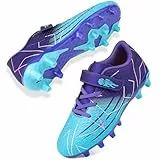 Mufanton Fußballschuhe Jungen Low Top Spikes Professionelle Fussballschuhe Kinder Athletics Trainingsschuhe Mädchen Fußballschuhe Sportschuhe,Blau Lila,EU39