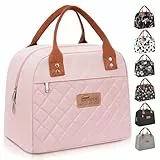 HOMESPON Lunchtasche Lunchbag Kühltasche Lunch Bag Lunchbox Tasche Damen Herren Erwachsene Isoliertasche für Arbeit Büro Picknick (Rosa)