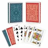 Spielkarten 2 Stück Standard Spielkarten Designer Profi Pokerkarten Kartendeck Spielkarten für Familien Kartenspiele Party Texas Holdem Poker Blackjack Euchre Canasta Pinochle-Kartenspiel Casino Grade