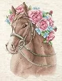 HobbyJobby Kreuzstich-Set Das Pferd in Blumen