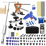 PDR TOOLS Auto Dellen Reparatur Set, Ausbeulwerkzeug Set mit Zugbrücke und Montagekissen, Karosserie Werkzeug für Hagelschaden und Beulenreparatur, Luftkissen und Gummihammer