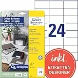 AVERY Zweckform 6122 Adressaufkleber (240 Klebeetiketten, 70x36 mm auf A4, bedruckbare Absenderetiketten, selbstklebende Adressetiketten mit ultragrip, ideal fürs HomeOffice) 10 Blatt, weiß