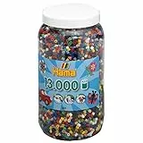 Hama Perlen 211-67 Bügelperlen XXL Dose mit ca. 13.000 bunten Midi Bastelperlen mit Durchmesser 5 mm im Vollton Mix mit 22 Farben, kreativer Bastelspaß für Groß und Klein