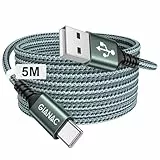 GIANAC USB C Kabel Lang [5M] Ladekabel 3.1A schnellladekabel und Datenkabel für Samsung Galaxy S22 S21 S20 S10 S9 S8 Plus, Huawei P30/P20/P10, Google Pixel, Sony Xperia