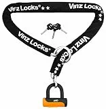 VINZ Tibba Kettenschloss ø8,3mm | ART 2 Zertifikat | Schloss für Fahrrad, E-Bike & hochwertiges Fahrrad & Fatbike | sicheres Fahrradschloss, durch Ring zusätzliche Reichweite, mit Loop | 90-200 cm