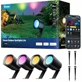 Govee Outdoor LED Strahler Lite, IP67-Plastik-Gartenbeleuchtung, RGBWIC Strahler Außen für den Pfad, Dimbar 350lm mit 64 Modi und 16 Mio Farben, Funktioniert mit Google Assistant, Matter. 4 Pack