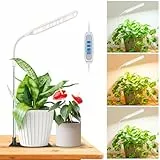 Wolezek Pflanzenlampe LED Vollspektrum, Pflanzenlicht Grow Light mit 52 LEDs, höhenverstellbar, abnehmbare Basis, 6/12/16H Timer, für kleine Zimmerpflanzen, Weiß, 1-Pack
