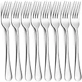 CoKeeSun Gabeln 8 Stück, 20.5cm Edelstah Gabeln Set, Silber Tafelgabeln Modernes Besteck Gabel Set, Spiegelpoliert Essgabel, Geeignet für Haushalte, Restaurants, Küche, Spülmaschinenfest