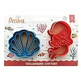 Decora 0255138 AUSSTECHER AUS Kunststoff MEERJUNGFRAU UND MUSCHEL2, Plastic