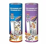 Lisciani - Paw Patrol - Mal- & Zeichenrolle - Für Kinder ab 3 Jahren - Malpapierrolle mit Paw Patrol Charakteren - Filzspitzen und Bleistifte inklusive