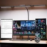 EYOCEAN Schreibtischlampe, Schreibtischlampe mit 3 Lichtquellen, 24W 100cm Tageslichtlampe Schreibtisch mit Fernbedienung, Dimmbare Monitor Lampe, Schwanenhals Büro Tischlampe