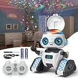 Aikmi Roboter Kinder Spielzeug, Wiederaufladbar Roboter mit Sternenhimmel Projektor Kinder Nachtlicht, Musik, Gestensensor, Spielzeug ab 5 6 7 8 Jahre Jungen Geschenk Mädchen