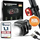 MIVELO Cube PRO Fahrradlicht Set mit Bremsfunktion StVZO zugelassen Fahrradbeleuchtung USB-aufladbar & 100% wasserdicht LED Fahrrad Licht vorne & hinten Rücklicht, Fahrradbeleuchtung