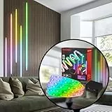 BRILONER - Pimp your Panel LED Strip Starterset, RGB bunte Lichtfarben, Fernbedienung, Streifen, Leiste, Zimmer Deko, Band, Zubehör Akustikpaneele, Lichtleiste, Lichtband, 2,6m, Weiß