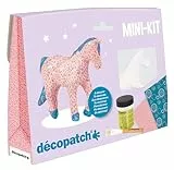Décopatch KIT010O Bastel Set Pappmaché Pferd (ideal für Kinder, 3,5 x 19 x 13,5 cm) lila, rosa