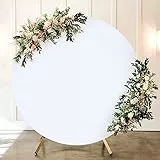 NSSONBEN Weiß Runder Hintergrund Geeignet für 2.2m Durchmesser Runder,Faltenfreier Kreis Hintergründe für Hochzeiten, Geburtstage, Party, Weihnachten, Neujahr, Fotowände Vorhänge(Kein Stand)