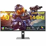 INNOCN 4k Gaming Monitor 40' - Ultrawide, 144Hz 2ms(GTG) - 3440 * 1440P Bildschirm mit FreeSync, 21:9 IPS widescreen, HDR 400,100% sRGB, HDMI 2.0, USB C 90W, Höhenverstellbar, 40C1R