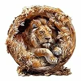Blumuze Holzpuzzle Erwachsene, 3D Löwe Holz Puzzle, Holzpuzzle Einzigartige Tierform Puzzleteile, Puzzle Holz Erwachsene mit Holzbox 300 Stück(L-34 * 34cm)