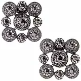 LOVE SHOES Damen 2 Schuhclips elegant Schmuck Clip Schuhe Gunmetal Chick