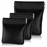3 Stück Münzbörse Mini Leder Klein Geldbeutel Leder Klein Portemonnaie Münzbeutel Kreditkartenetui Geldbörse Kleingeldbörse Coin Purse Clip Bag für Kosmetik Kopfhörer Schmuck Aufbewahrung(2 Größe)