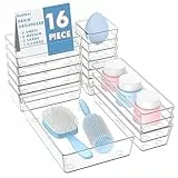 Radikor Schubladen Organizer -16 Stück Schminktisch Organizer in 4 Größen, Drawer Organizer, Make Up Organizer, Schubladen Ordnungssystem für Schreibtisch, Büro, Küchen, Bad