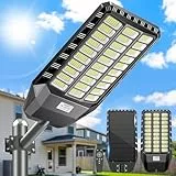 Adewalk 2200W Solar Straßenlaterne mit Fernbedienung, IP66 Wasserdichte Solarlampen für Außen mit Bewegungssensor, 6500K Solarleuchten Superhelles LED Solar Strahler Außen für Gärten Garage Straßen