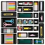 Vtopmart 25 Stücke Schubladen Organizer mit 4 Größen, Make up Ordnungssystem, Schminktisch Organizer Einsetzbar für Büro, Werkzeugraum