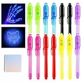 DazSpirit 14 Stück Geheimstift Notizbuch Partytüte Füller für Jungen und Mädchen, Zauberstift mit UV-Licht für Kinder, Unsichtbarer Stift Spy Pen zum Schreiben Geheimer Nachrichten