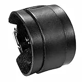 JewelryWe Schmuck Herren Lederarmband, Breit Leder Echtleder Armband Armreif Manschette Armband verstellbaren 6.5-8.5 Zoll Punk Biker Rock, schwarz