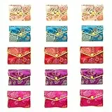 Holibanna 15Pcs Chinesischen Stil Schmuck Beutel Seide Schmuck Taschen Chinesischen Kordelzug Beutel Geldbörse Taschen Für Halsketten Ringe Armbänder Ohrringe