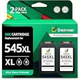 Denvoer PG-545 XL PG 545XL Schwarz Ersatz für Canon 545 XL Schwarz für Canon Druckerpatronen 545 für Canon PIXMA TS3350 TS3450 MX495 TR4550 TR4650 TS3451 TS3351 TS3355 TS3150 TS3452 TR4651(2 Schwarz)