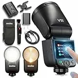 Godox V1 MID S Kamera Blitz für Sony, 55Ws Rundkopf Speedlite, 24mm Optik, 650+ Blitze,TTL/HSS 1/8000s, V1MID Reiseblitz für Sony Alpha A9 III a7III a7CII a7IV a7C a7RV a7 a6700 a6400 ZV-E10 II