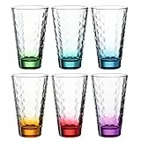 LEONARDO HOME 025923 Trinkglas OPTIC 6 Stück sortiert 300 ml violett, Glas, Bunt