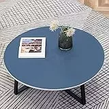 Fnho Tischdecke Größe wählbar,waschbare Küchentischabdeckung,Rundes PVC-Leder-Tischset, ölbeständige und waschbare Tischdecke,Blau C,70cm Durchmesser