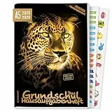 Häfft® Hausaufgabenheft Grundschule 2025/2026 A5 'Leopard' Das Grundschul-Hausaufgabenheft inkl. Lerntipps, Sticker, Denkspiele - nachhaltig & klimafreundlich