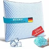 WVIOWVI Kopfkissen 40x40, Kühlendes Kopfkissen, Memory Foam Kissen Nackenkissen Ergonomisches Seitenschläferkissen Schlafkissen für Seiten, Rücken & Bauchschläfer