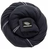 manduca Sling - Babytragetuch - Elastische Babytrage für Neugeborene von der Geburt bis zu 15 kg - Bio-Baumwolle - GOTS zertifiziert,Black