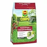 COMPO Rasendünger mit Unkrautvernichter, 12 kg für 400 m² - Rasendünger für das Frühjahr mit 3 Monate Langzeitwirkung