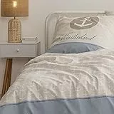 termana Anker Bettwäsche (2 - teilig 155x220) Küstenkind Bettwäsche-Set 80x80 + 155x220 cm in Übergröße