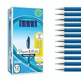 Paper Mate Flexgrip Ultra-Druckkugelschreiber | mittlere Spitze (1,0 mm) | blau stifte set | Schulsachen und bürobedarf | 12er-Box
