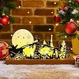 Adventskranz Kerzenhalter Holz für 4 Teelichter – Weihnachtskerzenständer, modernes Adventsgesteck & Festliche Tischdeko, verleiht dem Wohnzimmer eine stimmungsvolle Weihnachtsatmosphäre