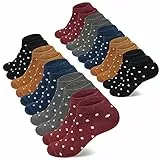 Mowenti Socken Damen 39-42 Sneaker Kurze Baumwollsocken Sportsocken 10 paar Streifen Punkten-8202