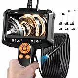 Endoskopkamera mit Licht, AOPICK 8mm IP67 wasserdichte Endoskop, 4.3' IPS Bildschirm Inspektionskamera, 1080P HD Rohrkamera mit 8 Einstellbaren LEDs, 16.5FT/5M Halbstarres Kabel
