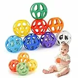 MCGMITT Greifbälle, Beißbälle & Beißring für Babys 6-12 Monate, Babyspielzeug 8-teiliges Sensorik Set aus weichem Silikon Montessori Motorikspielzeug Hand-Auge-Koordination Frühförderung, Geschenk