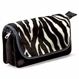 Nici 28559 - Kosmetiktäschchen Zebra mit Spiegel, Wildlederimitat